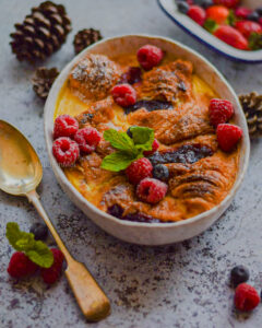 "Croissant bread butter pudding - www.kitchenmai.com"