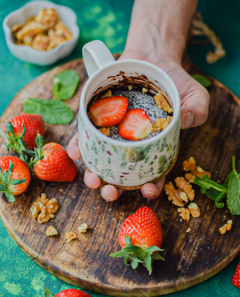 Fig Microwave Mug Cake with Nutella - Valley Fig Growers