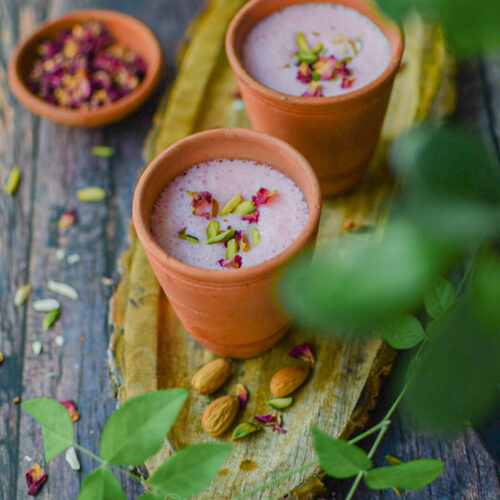 "Punjabi rose lassi - www.kitchenmai.com"